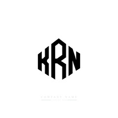 KRN letter logo design with polygon shape. KRN polygon logo monogram. KRN cube logo design. KRN hexagon vector logo template white and black colors. KRN monogram, KRN business and real estate logo. 