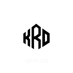KRO letter logo design with polygon shape. KRO polygon logo monogram. KRO cube logo design. KRO hexagon vector logo template white and black colors. KRO monogram, KRO business and real estate logo. 