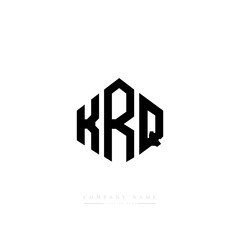 KRQ letter logo design with polygon shape. KRQ polygon logo monogram. KRQ cube logo design. KRQ hexagon vector logo template white and black colors. KRQ monogram, KRQ business and real estate logo. 