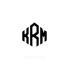 KRM letter logo design with polygon shape. KRM polygon logo monogram. KRM cube logo design. KRM hexagon vector logo template white and black colors. KRM monogram, KRM business and real estate logo. 