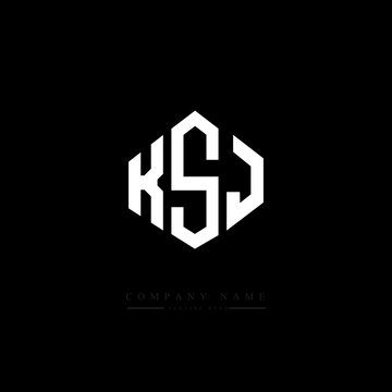 KSJ letter logo design with polygon shape. KSJ polygon logo monogram. KSJ cube logo design. KSJ hexagon vector logo template white and black colors. KSJ monogram, KSJ business and real estate logo. 