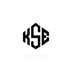 KSE letter logo design with polygon shape. KSE polygon logo monogram. KSE cube logo design. KSE hexagon vector logo template white and black colors. KSE monogram, KSE business and real estate logo.  - obrazy, fototapety, plakaty