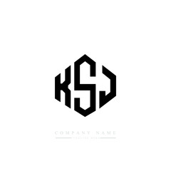 KSJ letter logo design with polygon shape. KSJ polygon logo monogram. KSJ cube logo design. KSJ hexagon vector logo template white and black colors. KSJ monogram, KSJ business and real estate logo. 
