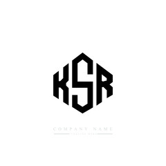 KSR letter logo design with polygon shape. KSR polygon logo monogram. KSR cube logo design. KSR hexagon vector logo template white and black colors. KSR monogram, KSR business and real estate logo. 