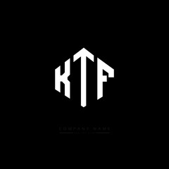 KTF letter logo design with polygon shape. KTF polygon logo monogram. KTF cube logo design. KTF hexagon vector logo template white and black colors. KTF monogram, KTF business and real estate logo. 