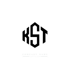 KST letter logo design with polygon shape. KST polygon logo monogram. KST cube logo design. KST hexagon vector logo template white and black colors. KST monogram, KST business and real estate logo. 