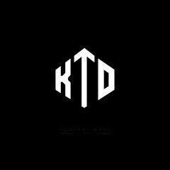 KTO letter logo design with polygon shape. KTO polygon logo monogram. KTO cube logo design. KTO hexagon vector logo template white and black colors. KTO monogram, KTO business and real estate logo. 