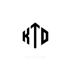 KTO letter logo design with polygon shape. KTO polygon logo monogram. KTO cube logo design. KTO hexagon vector logo template white and black colors. KTO monogram, KTO business and real estate logo. 