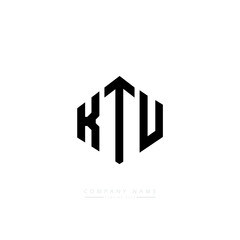 KTU letter logo design with polygon shape. KTU polygon logo monogram. KTU cube logo design. KTU hexagon vector logo template white and black colors. KTU monogram, KTU business and real estate logo. 