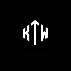 KTW letter logo design with polygon shape. KTW polygon logo monogram. KTW cube logo design. KTW hexagon vector logo template white and black colors. KTW monogram, KTW business and real estate logo. 