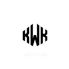 KWK letter logo design with polygon shape. KWK polygon logo monogram. KWK cube logo design. KWK hexagon vector logo template white and black colors. KWK monogram, KWK business and real estate logo. 