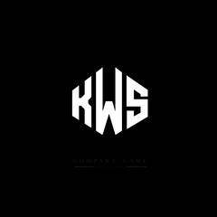KWS letter logo design with polygon shape. KWS polygon logo monogram. KWS cube logo design. KWS hexagon vector logo template white and black colors. KWS monogram, KWS business and real estate logo. 