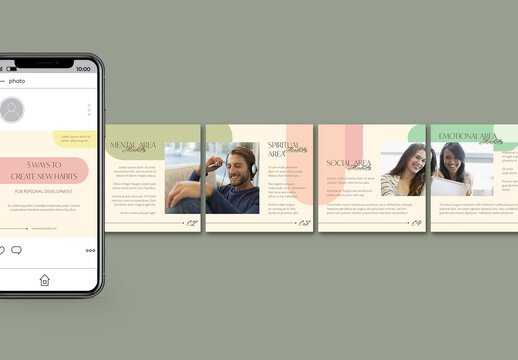 Personal Development Coaching Newsletter Announcement Carousel Layout