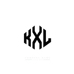 KXL letter logo design with polygon shape. KXL polygon logo monogram. KXL cube logo design. KXL hexagon vector logo template white and black colors. KXL monogram, KXL business and real estate logo. 