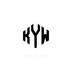 KYW letter logo design with polygon shape. KYW polygon logo monogram. KYW cube logo design. KYW hexagon vector logo template white and black colors. KYW monogram, KYW business and real estate logo. 