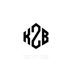 KZB letter logo design with polygon shape. KZB polygon logo monogram. KZB cube logo design. KZB hexagon vector logo template white and black colors. KZB monogram, KZB business and real estate logo. 