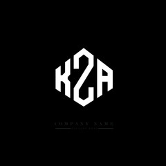 KZA letter logo design with polygon shape. KZA polygon logo monogram. KZA cube logo design. KZA hexagon vector logo template white and black colors. KZA monogram, KZA business and real estate logo. 