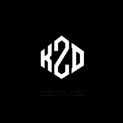 KZD letter logo design with polygon shape. KZD polygon logo monogram. KZD cube logo design. KZD hexagon vector logo template white and black colors. KZD monogram, KZD business and real estate logo. 