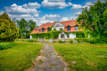 An old, neglected mansion in the town of Ostrow, Poland. 