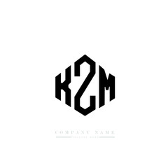 Fototapeta premium KZM letter logo design with polygon shape. KZM polygon logo monogram. KZM cube logo design. KZM hexagon vector logo template white and black colors. KZM monogram, KZM business and real estate logo. 