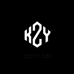 KZY letter logo design with polygon shape. KZY polygon logo monogram. KZY cube logo design. KZY hexagon vector logo template white and black colors. KZY monogram, KZY business and real estate logo. 