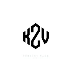 KZV letter logo design with polygon shape. KZV polygon logo monogram. KZV cube logo design. KZV hexagon vector logo template white and black colors. KZV monogram, KZV business and real estate logo. 