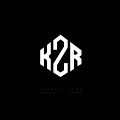 KZR letter logo design with polygon shape. KZR polygon logo monogram. KZR cube logo design. KZR hexagon vector logo template white and black colors. KZR monogram, KZR business and real estate logo. 