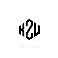 KZU letter logo design with polygon shape. KZU polygon logo monogram. KZU cube logo design. KZU hexagon vector logo template white and black colors. KZU monogram, KZU business and real estate logo. 