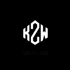 KZW letter logo design with polygon shape. KZW polygon logo monogram. KZW cube logo design. KZW hexagon vector logo template white and black colors. KZW monogram, KZW business and real estate logo. 