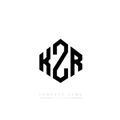 KZR letter logo design with polygon shape. KZR polygon logo monogram. KZR cube logo design. KZR hexagon vector logo template white and black colors. KZR monogram, KZR business and real estate logo. 