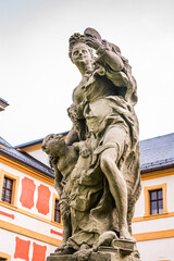 Kuks, Czech republic - May 15, 2021. Statue of vice - symbol of Fornication