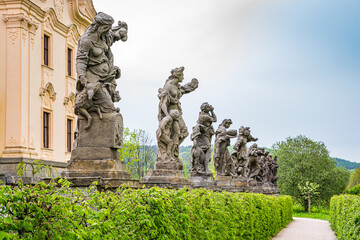 Kuks, Czech republic - May 15, 2021. Baroque statues of vices