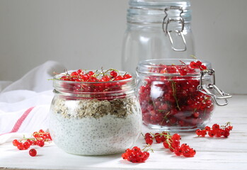 curd berry dessert in a transparent jar