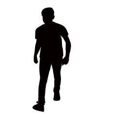 a man walking body silhouette vector