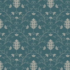 Oak Vines Medieval Ancient Style Ornamental Pattern