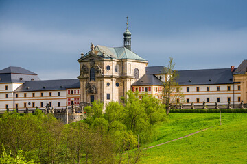 Fototapeta na wymiar Kuks, Czech republic - May 15, 2021. Holy Trinity Church in Spring