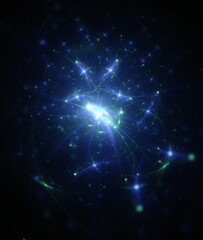 Fototapeta premium Abstract background, smooth multicolored lines on a black background.