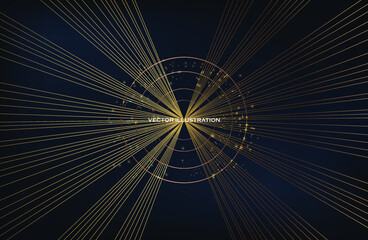 Fototapeta premium luxurious gold lines. gold rings with shine. luxury banner suitable for cover, magazine