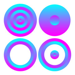 Radial gradient vector circle ring rainbow abstract design.