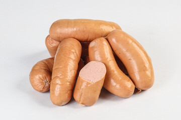 Natural meat sausages with minced meat