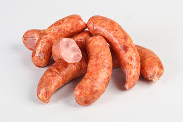 Natural meat sausages with minced meat
