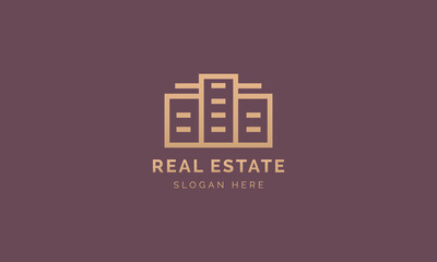 Modern real estate logo design for company. abstract building and property and house vector.