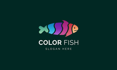 Modern colorful fish logo for company design. abstract ocean fish vector logo template.