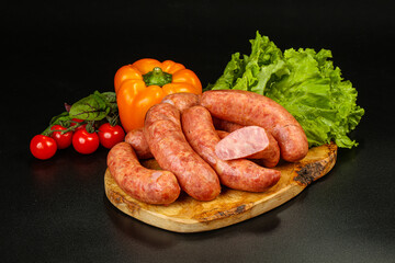 Natural meat sausages with minced meat