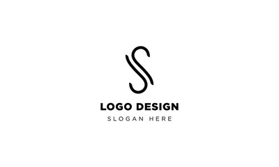 Modern S letter logo for company design and SS minimal abstract vector logo template.