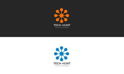 Modern tech logo Institue for company design. flat technology minimal abstract vector logo template.