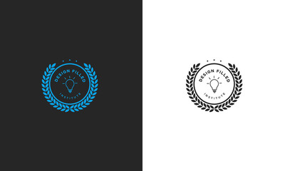Vintage logo Institue for company design. Idea creative emblem vector logo design template.