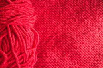 red knitting wool texture