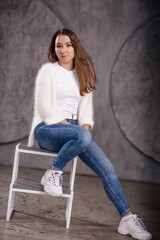 Naklejka premium Young girl ooking at camera