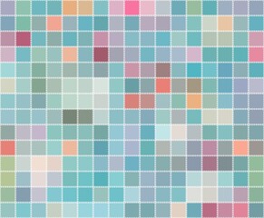 Seamless pattern from squares in patchwork style. Beautiful mosaic design. Vector illustration.